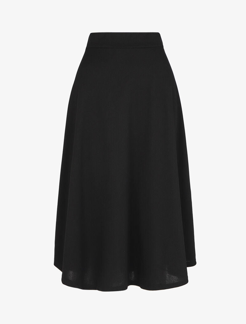 Jupe cloche longue - Noir - 1