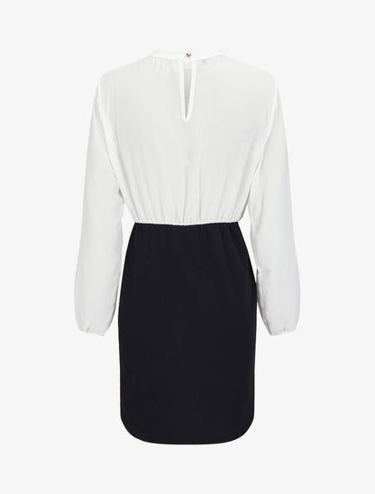 Robe fourreau à buste en voile - Blanc - 2