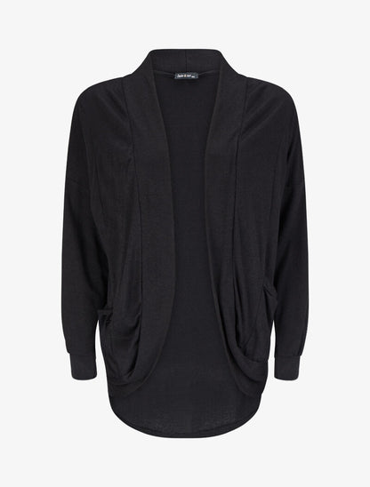 Gilet mi-long ouvert - Noir - 4