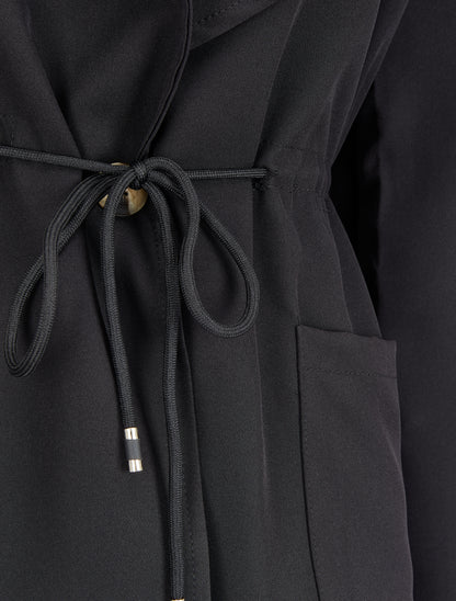 Veste oversize avec liens de serrage - Noir - 3