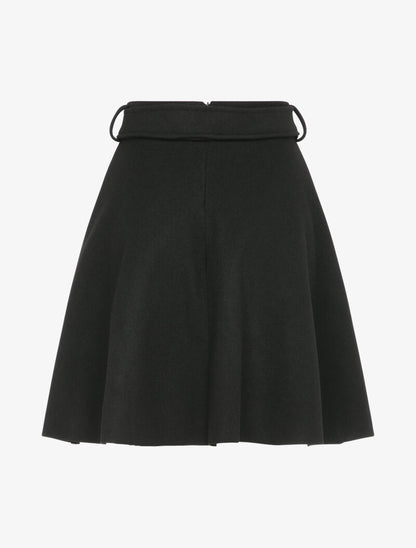 Jupe patineuse taille haute unie - Noir - 2