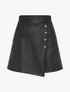 Mini-jupe en simili style portefeuille - Noir - 1