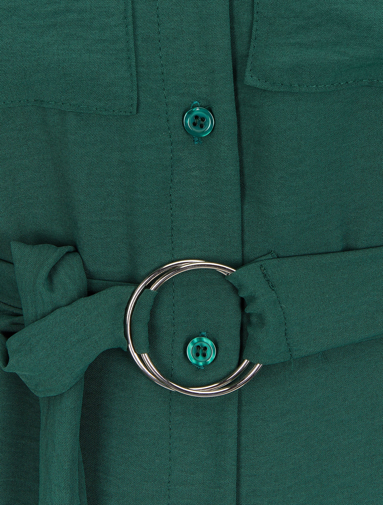 Tunique style chemise à poches plaquées - Vert sapin - 3