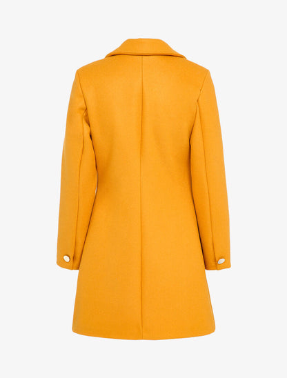 Manteau mi-long en laine mélangée - Moutarde - 2