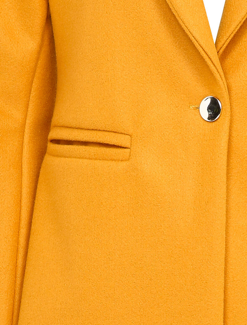 Manteau mi-long en laine mélangée - Moutarde - 3