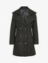 Manteau mi-long à pans croisés en laine mélangée - Noir - 1