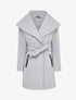 Manteau à col large et poches à zips décoratifs - Gris chiné - 4