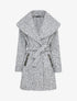 Manteau effet laine bouclée à col large - Gris clair - 1