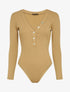 Body stretch à boutons stylisés - Beige foncé - 1