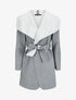 Manteau mi-long à col châle - Gris chiné - 1