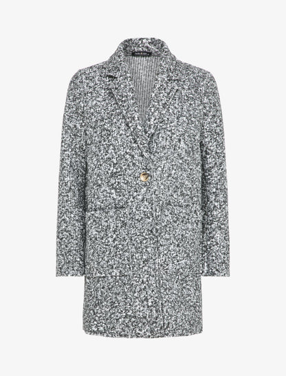 Manteau mi-long effet laine bouclette - Gris chiné - 4