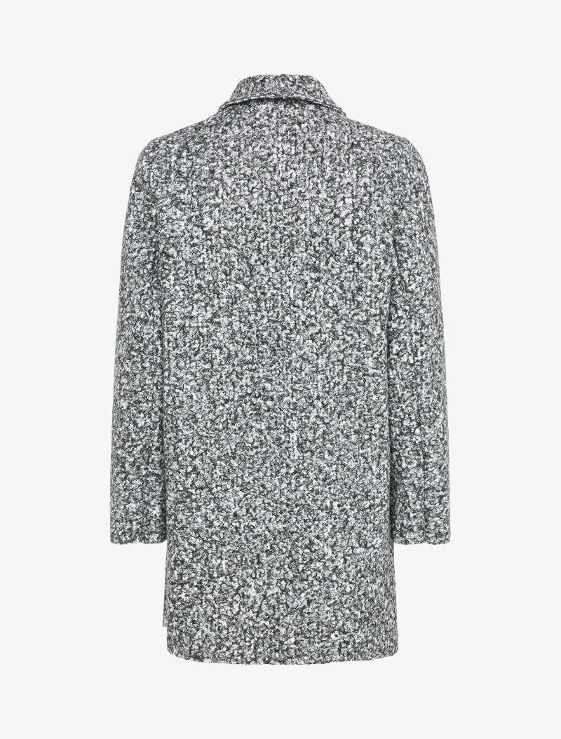 Manteau mi-long effet laine bouclette - Gris chiné - 2