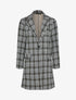 Veste mi-longue à motif tartan - Noir - 1