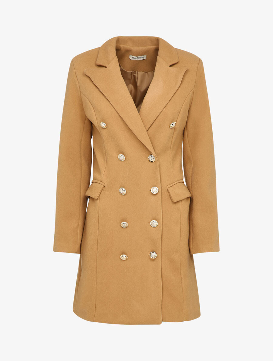 Manteau mi-long style officier - Beige - 1