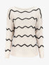 Pull à col bateau et rayures style vagues - Beige - 1