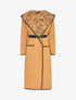Manteau long à capuche et doublure à messages - Camel - 1