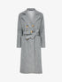 Manteau long croisé à poches plaquées - Gris chiné - 1