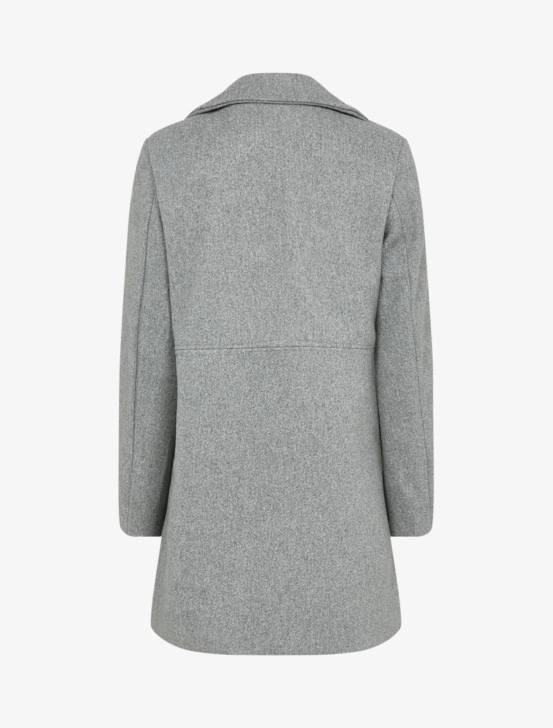 Manteau croisé à col cranté - Gris clair - 2