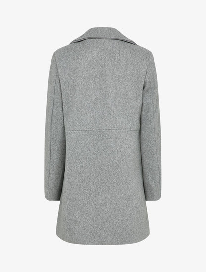 Manteau croisé à col cranté - Gris clair - 2