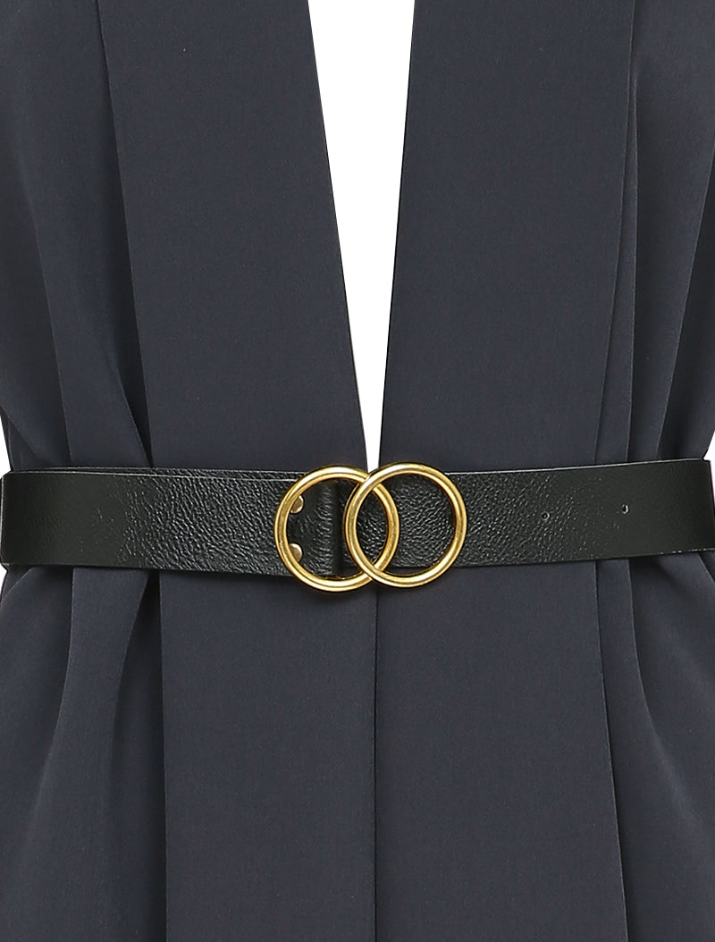 Veste longue à bords fendus - Bleu marine - 3