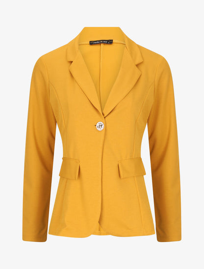 Veste cintrée à col cranté - Jaune - 1