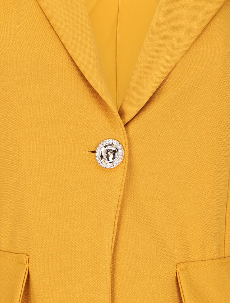 Veste cintrée à col cranté - Jaune - 3