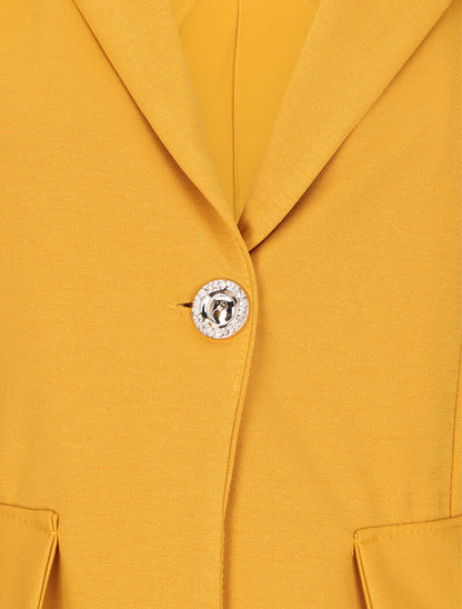 Veste cintrée à col cranté - Jaune - 3