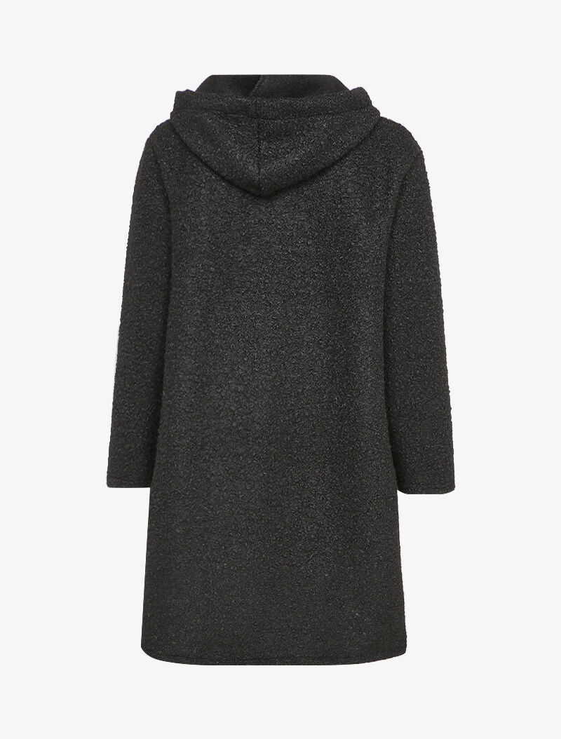 Duffle coat en maille bouclette - Noir - 2