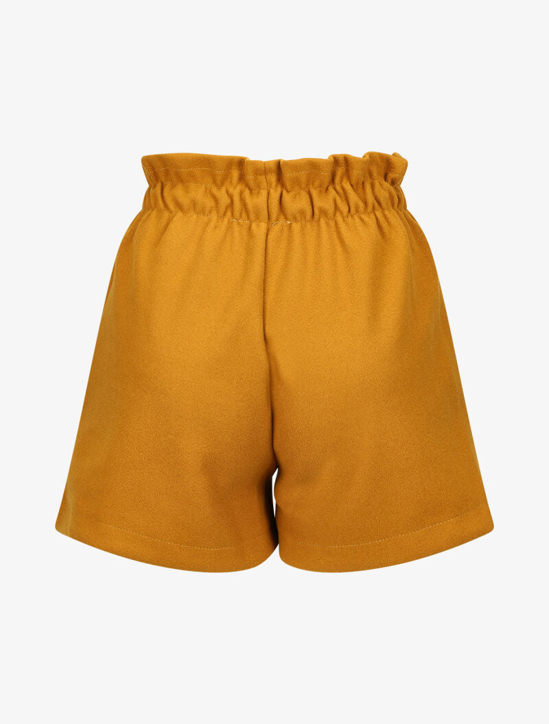 Mini short taille haute paperbag - Moutarde - 2