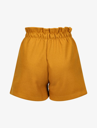 Mini short taille haute paperbag - Moutarde - 2
