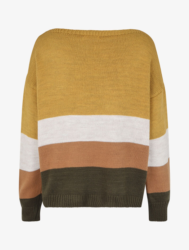 Pull oversize à rayures - Jaune - 2