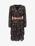 Robe cache-coeur à imprimé petites fleurs - Noir - 1