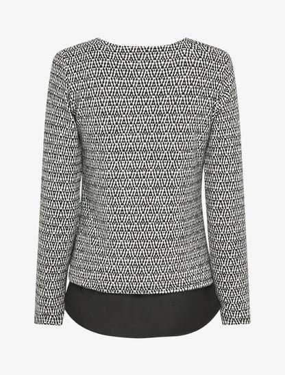 Pull imprimé à superposition - Noir/blanc - 2