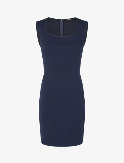 Robe droite sans manches à col carré - Bleu marine - 4