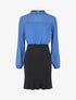 Robe coupe droite volantée - Bleu - 1