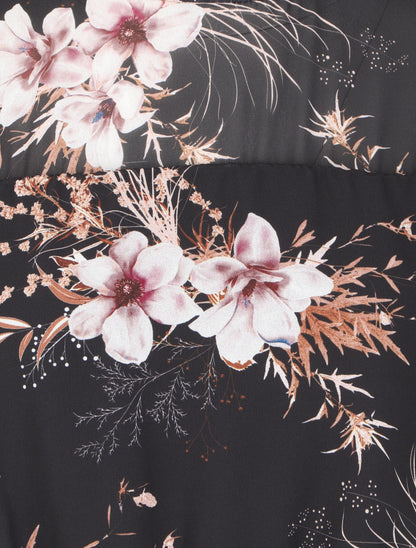 Robe volantée à motif fleurs d&