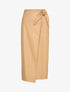 Jupe longue portefeuille en simili - Beige - 1