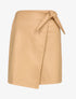 Mini-jupe portefeuille en simili - Beige - 4
