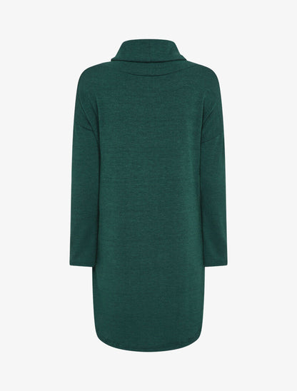 Robe pull à col roulé lâche - Vert sapin - 2