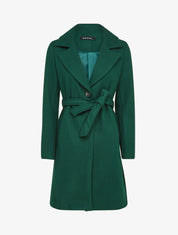 Manteau mi-long ceinturé - Vert sapin - 1