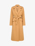 Manteau long uni avec ceinture - Camel - 1