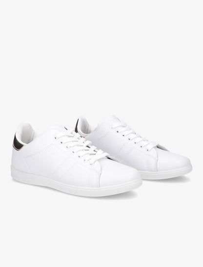 Sneakers blanc et or - noir/blanc - 4