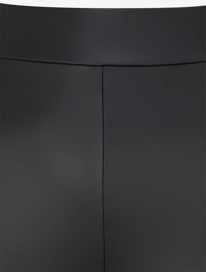 Legging uni en simili - Noir - 3