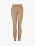 Jean skinny taille haute à poches boutonnées - Camel - 1