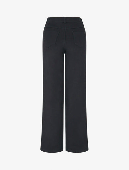 Jean stretch droit à taille haute - Noir - 2