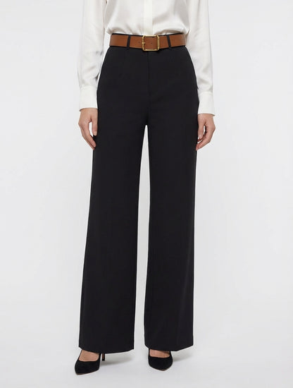Hoog getailleerde broek met wijde snit - Zwart