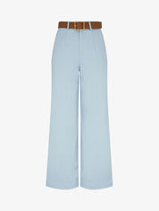 Pantalon taille haute coupe ample - Bleu clair - 1