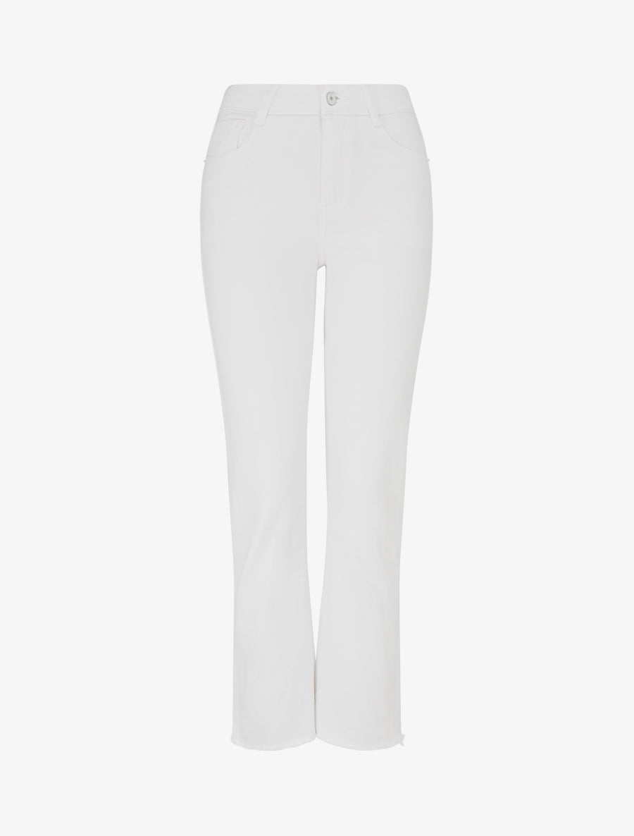 Jean à bords effilochés coupe droite - Écru - 1