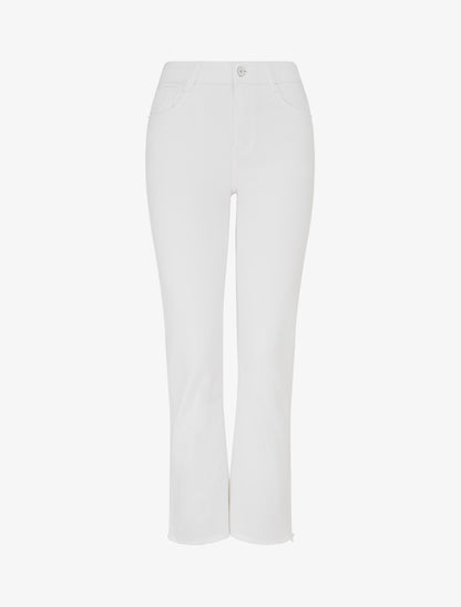 Jean à bords effilochés coupe droite - Écru - 1