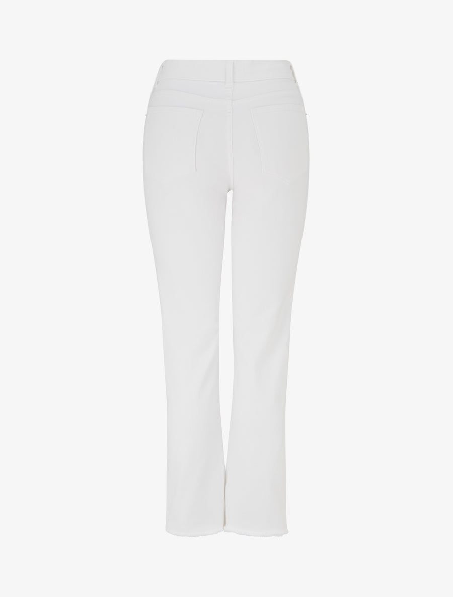 Jean à bords effilochés coupe droite - Écru - 2